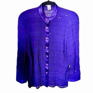 Draper and Damon’s purple sparkle blouse S